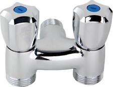 Doppel Waschmaschinenhahn verchromt, 2 Zapfstellen 3/4" AG