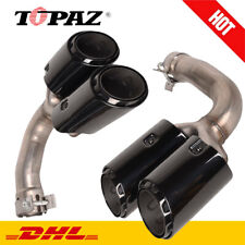 2X Aauspuff Endrohre Auspuffblende für Porsche Cayenne 3.0T 2018-2024