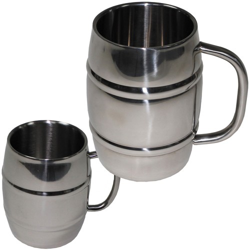 Bierkrug fass edelstahl - bierkrug, 2