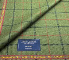 Grün Rot Karo Wollstoff Tweed