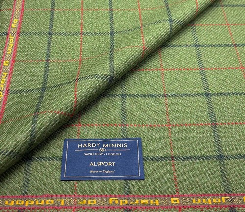 Grün rot karo wollstoff tweed - grün,