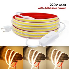 COB LED Streifen Stripe 230V Lichtband Selbstklebend IP67 Wasserdicht Inn/Außen