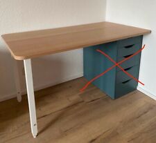 IKEA Schreibtisch Tischplatte Holzoptik 2 Tischbeine weiß verstellbar