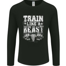 Trainiere Wie Ein Biest Gym Trainingsshirt Herren Langarmshirt