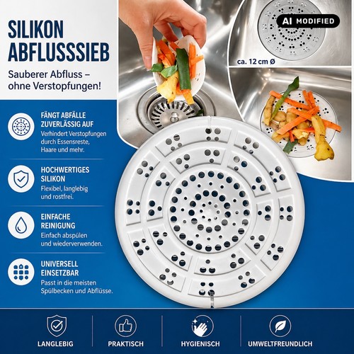 Abflusssieb silikon 12cm - silikon,