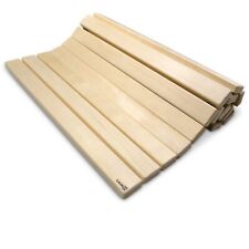 Sauna Bodenmatte Espenholz 80 x 60 x 2 cm Saunamatte Bodenrost rollbar flexibel