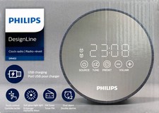 Philips Radiowecker, LED-Display, Netzbetrieb, USB, Reserve-Batterie, TADR402/12