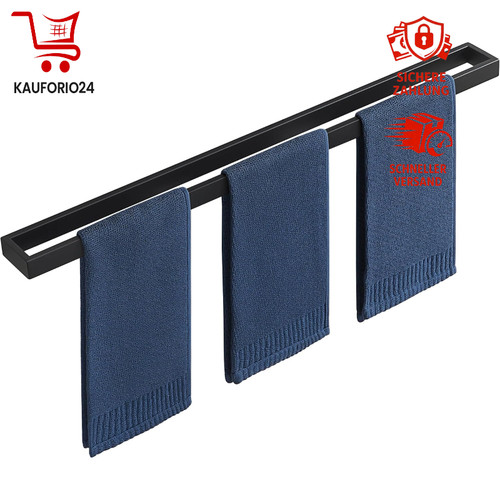 Handtuchhalter schwarz 80cm - schwarz,