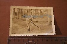 tolles altes seltenes Foto - Soldat mit Minensuchgerät - Metalldetektor 