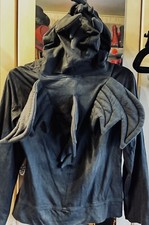 Cupcake Cult Sweat Jacke Gothic Rock Drache Fledermaus Hörner Schwarz Gr. S