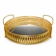 Gold Serviertablett Spiegel