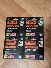 4 Congstar Prepaid wie ich will Handy SIM Karte 10€ Guthaben D1  Rufnummernserie