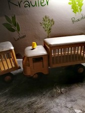 DDR Holzspielzeug  FWF  Friedrich Fröbel Werdau Zoo LKW + Anhänger