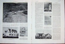 Original alter Vintage Druck Lindbergh New-Jersey Pilot französisch 1932 20. Jahrhundert