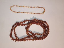 Halsketten, 2er Set, Bernstein