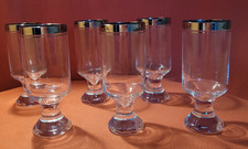 6 Biergläser m. Platin-bzw