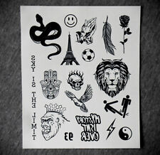 18 x SPORT-STARS-TATTOOS Einmaltattoo Temporäre Tattoos kompletter Bogen #
