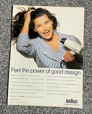 Rare Vintage 1988 Magazine Advert Picture UK Braun Silencio Haartrockner Ad 80's