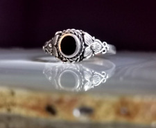 Ring Silber 925  schwarzer Onyx anmutig fein nostalgisch vintage 20 mm