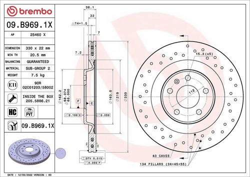 Bremsscheibe brembo für audi - brembo,