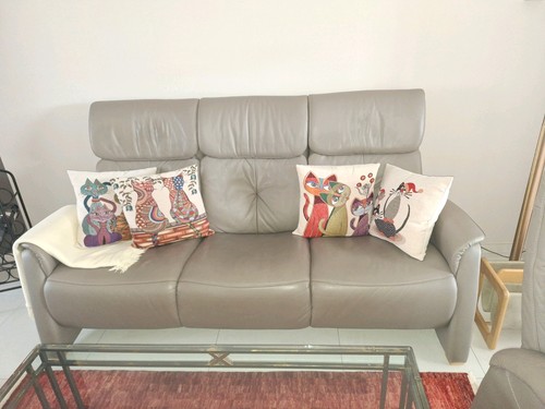 Leder sofa set - sofa-set,, gebraucht