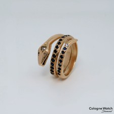 Schlangenring mit ca. 0,20ct Diamant und Saphir in 585/14K Rosegold Gr. 55