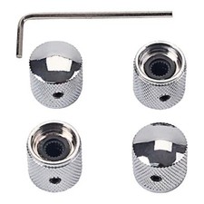 4 Stck. Metall Kuppelknopf Schraube Knopf für E-Gitarre Bass Teile Chrom