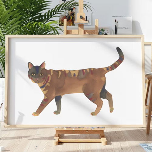Katzen tiere v38 schablone - tiere,