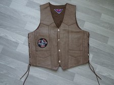 Lederweste Bikerweste Weste Leder hellbraun Gr. M / L Top Zustand