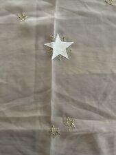Mitteldecke Weihnachten 86x 85 cm Weiß Gold Stern Durchsichtig