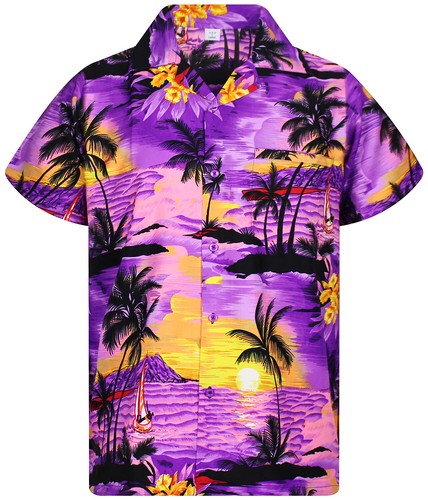 Funky hawaiihemd surf - hawaiihemd, violett