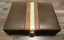 Backgammon Koffer Leder , Schmidt International, 22,5 cm Lang 17 Cm Breit