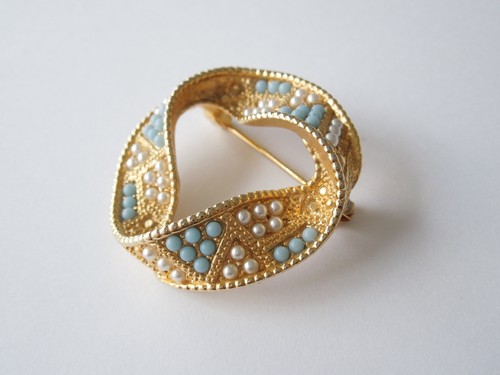 Vintage brosche goldfarben - brosche,