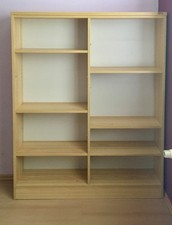 Regal Kiefer Nachbildung mit weißer Rückwand, 116 x 144 x 12 cm (B x H x T)