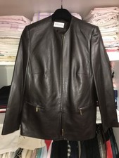 Basler Eleganter Leder Hosenanzug Anzug Gr. 44 Goldene Reißverschlüsse TOP