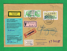 V-FDC DATEV in’s Fürstentum Hann. 2.12.87 ATM+DM viele Postvermerke… m.Zollform.