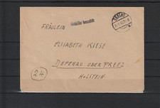 Gebühr bezahlt Brief Oeslau nach Depenau über Preez, 1945 #1102072