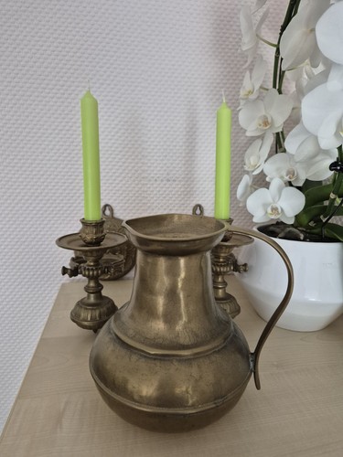 Antiker messingkrug mit - messingkrug, henkel