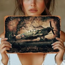 Blechschild Supermarine Spitfire britisches Jagdflugzeug WW2 TEL3543