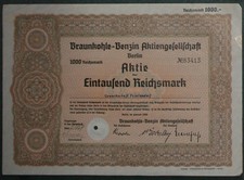 Braunkohle-Benzin Aktiengesellschaft ausgest. auf Gewerkschaft Frielendorf