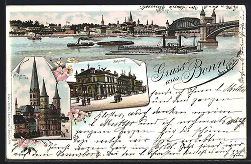 Lithographie bonn panorama - lithographie,