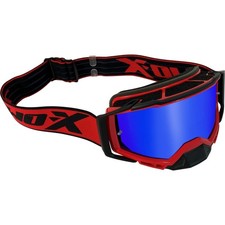 Motocross Brille TWO-X Atom Crossbrille red INFERNO verspiegelt blau