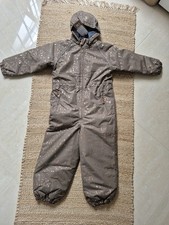 NEU Mikk-line Schneeanzug Overall Warm Gr. 128 Chocolate Chip Braun Gold NP 130€