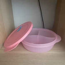 Tupperware Microtup Rund Mikrowelle 825 Ml Mit 3 Abtrennungen Rosa Neu