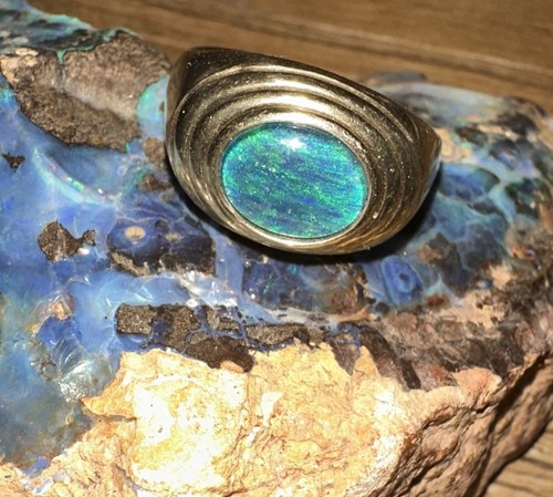 Opal opalring 375 gold tolles - opalring,