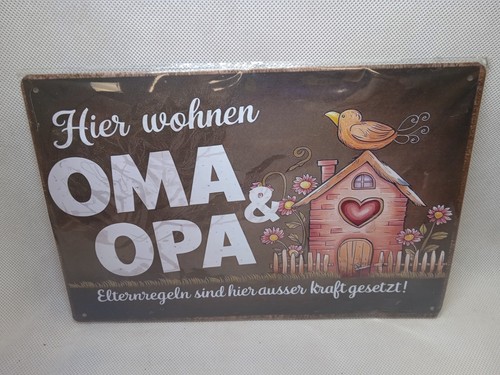 Blechschild hier wohnen oma - blechschild, &