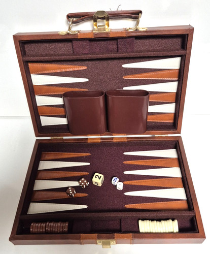 Backgammon kunstlederkoffer - backgammon,