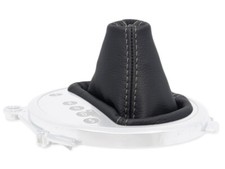 SCHALTMANSCHETTE FUR AUDI TT 8J DSG automatik SCHALTSACK LEDER SCHWARZ NAHT GRAU