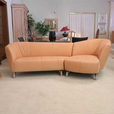 Leolux Sofa Pupilla Leder Coral Mit Longchair