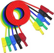Bananenstecker Kabel, 5 Stück elektronische Messleitungen Set 4 mm Bananenstecker Sicherheit weich